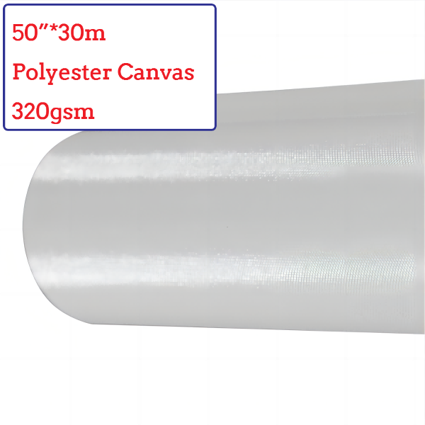 50"*30m Water-Based Glossy Polyester Canvas Roll - 320G