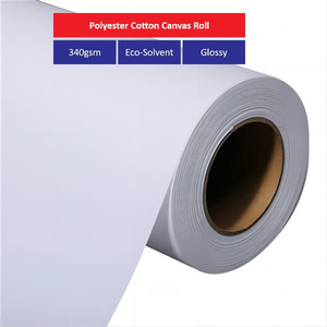 340G Eco-Solvent Glossy Polyester Cotton Canvas Roll