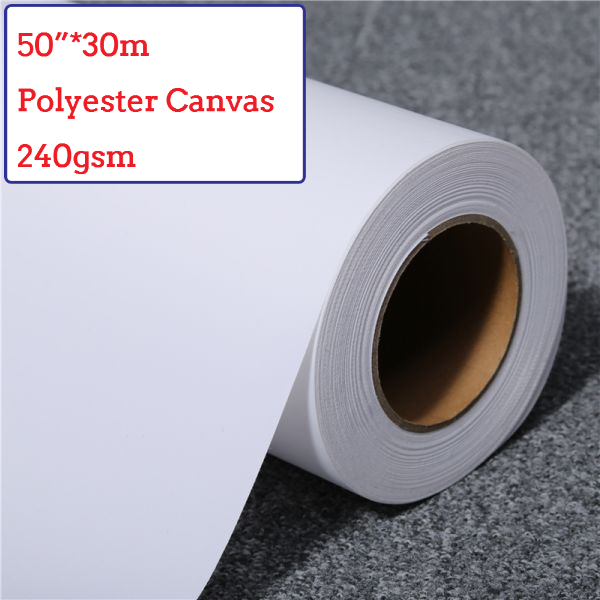 50"*30m Water-Based Matte Polyester Canvas Roll - 240G