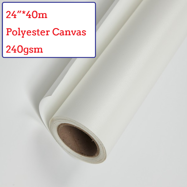 24"*40m Eco-Solvent Glossy Polyester Canvas Roll - 240G