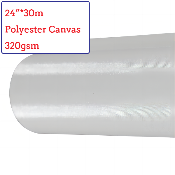 24"*30m Water-Based Glossy Polyester Canvas Roll - 320G