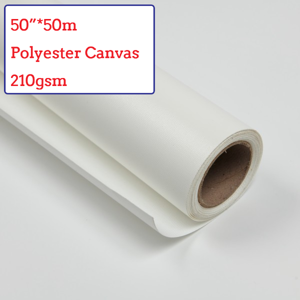50"*50m Eco-Solvent Glossy Polyester Canvas Roll - 210G