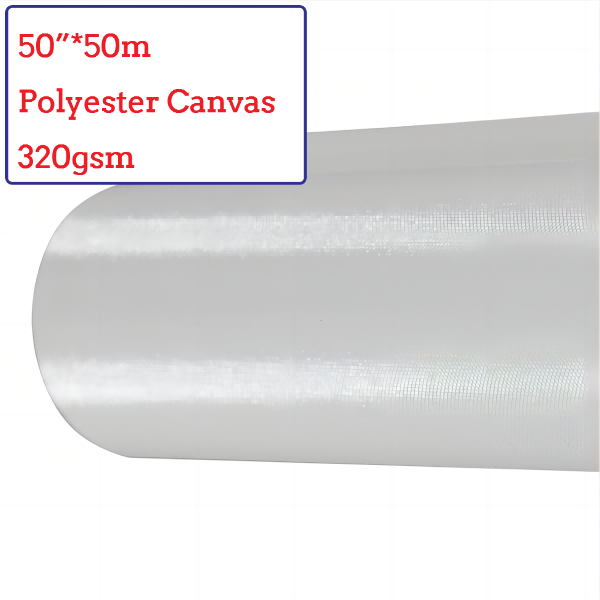 50"*50m Water-Based Glossy Polyester Canvas Roll - 320G