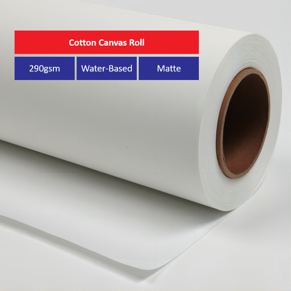 290G Water-Based Matte Cotton Canvas Roll