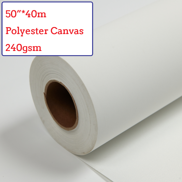 50"*40m Eco-Solvent Matte Polyester Canvas Roll - 240G