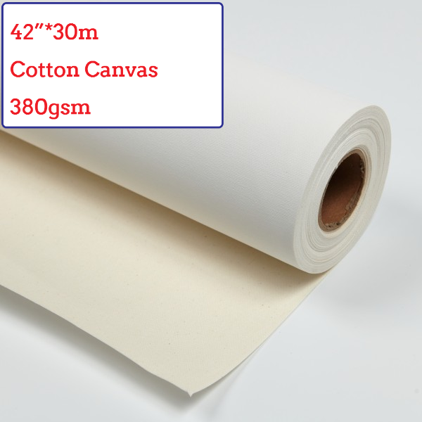 42"*30m Water-Based Matte Cotton Canvas Roll - 380G