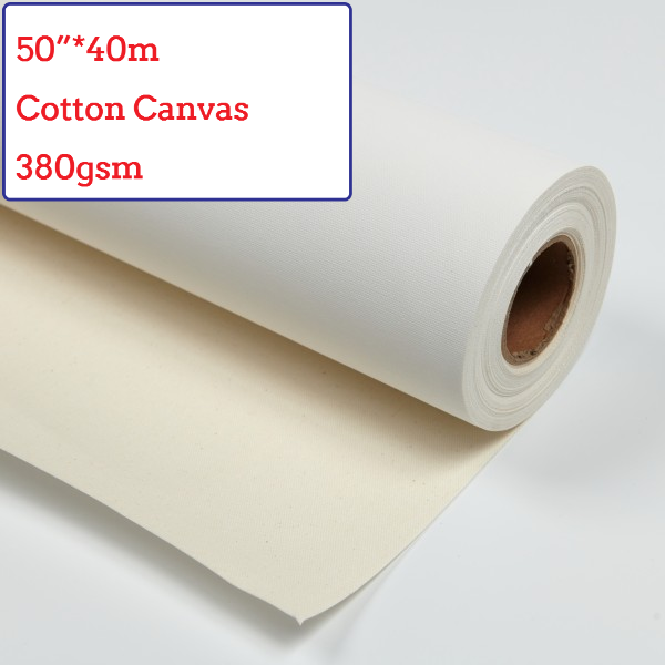 50"*40m Water-Based Matte Cotton Canvas Roll - 380G