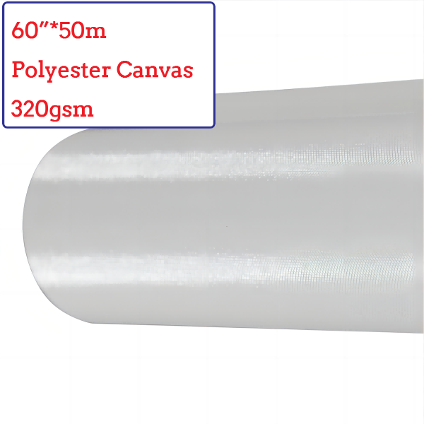 60"*50m Water-Based Glossy Polyester Canvas Roll - 320G