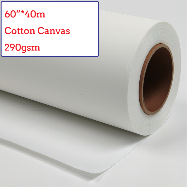 60"*40m Water-Based Matte Cotton Canvas Roll - 290G