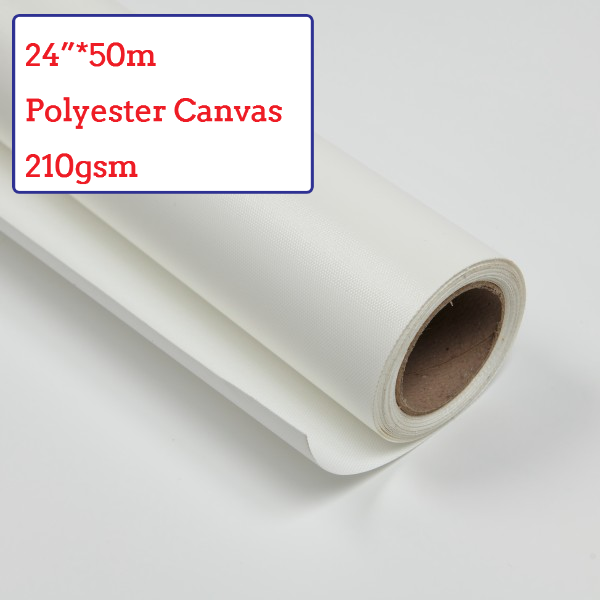 24"*50m Eco-Solvent Glossy Polyester Canvas Roll - 210G