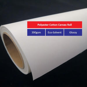 390G Eco-Solvent Glossy Polyester Cotton Canvas Roll