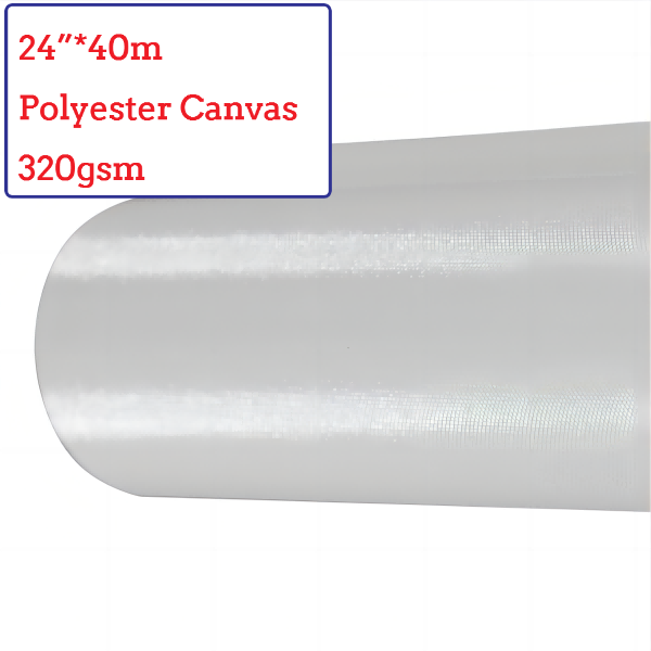24"*40m Water-Based Glossy Polyester Canvas Roll - 320G