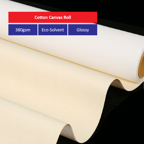 380G Eco-Solvent Glossy Cotton Canvas Roll