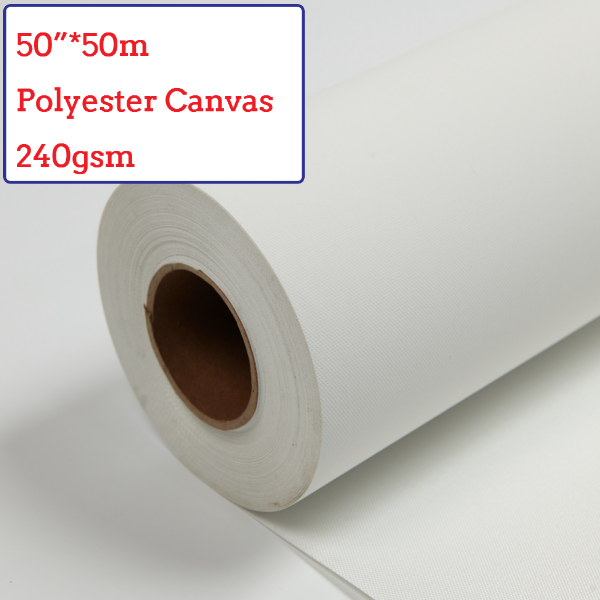 50"*50m Eco-Solvent Matte Polyester Canvas Roll - 240G