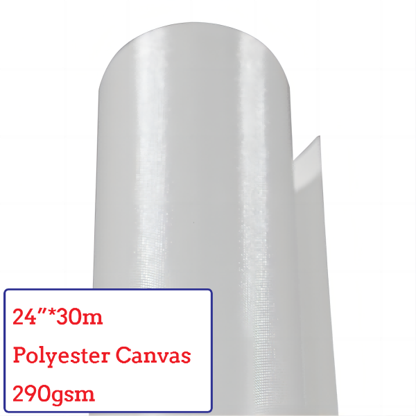 24"*30m Eco-Solvent Glossy Polyester Canvas Roll - 290G