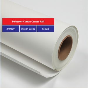 340G Water-Based Matte Polyester Cotton Canvas Roll