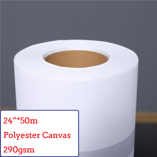 24"*50m Water-Based Matte Polyester Canvas Roll - 290G