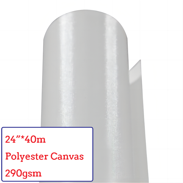 24"*40m Eco-Solvent Glossy Polyester Canvas Roll - 290G
