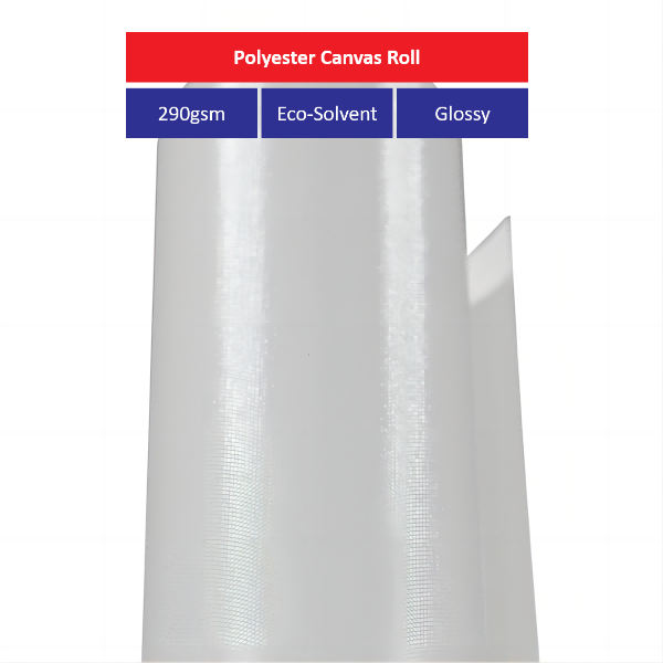 290G Eco-Solvent Glossy Polyester Canvas Roll