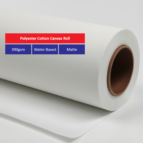 390G Water-Based Matte Polyester Cotton Canvas Roll